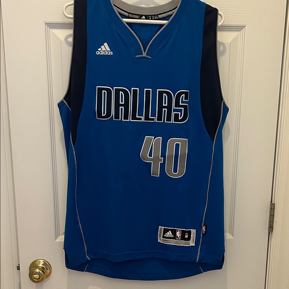 Adidas Dallas Blue Basketball Jersey with Number 40